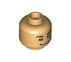 LEGO Warme Bräune Minifigure Kopf mit Dekoration (Einbau-Vollbolzen) (3626 / 100329)