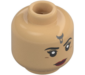 LEGO Warm Tan Morgan Elsbeth with Black Skirt Minifigure Head (Recessed Solid Stud) (3274 / 104580)