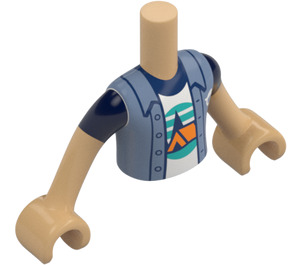 LEGO Warme Bräune Olly mit Rosa Beanie und Orange Shorts Friends Torso (92456)