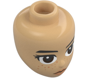 LEGO Warm Tan Wednesday Addams with Uniform Minidoll Head (92198)