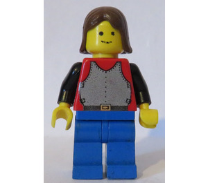 LEGO Weapons Merchant assiette Armour sur rouge Torse Brown Court Cheveux Figurine