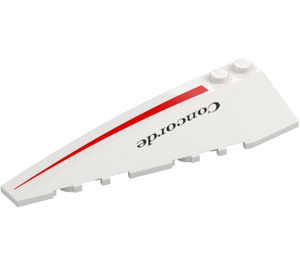 LEGO Wedge 10 x 3 x 1 Double Rounded Left with Red Stripe and "Concorde" (50955 / 105185)