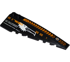 LEGO Wedge 10 x 3 x 1 Double Rounded Right with "7690", Orange Chevrons, and Eagle Head Sticker (50956)
