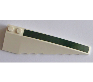 LEGO Wedge 10 x 3 x 1 Double Rounded Right with Dark Green Line Sticker (50956)