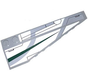 LEGO Wedge 10 x 3 x 1 Double Rounded Right with White and Green Markings 7868 Sticker (50956)