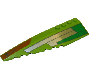 LEGO Wedge 12 x 3 x 1 Double Rounded Left with Silver, Green, Orange 7133 (42061 / 42131)