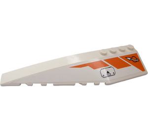 LEGO Wedge 12 x 3 x 1 Double Rounded Left with Space Logo, Hatch, and Orange Details Sticker (42061)