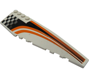LEGO Wedge 12 x 3 x 1 Double Rounded Right with Black Checkered, Orange Stripe (42060)