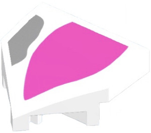 LEGO Wedge 2 x 2 x 0.7 with Point (45°) with Dark Pink Ear and Medium Stone Gray Spot Sticker (66956)
