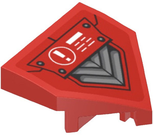 LEGO Wedge 2 x 2 x 0.7 with Point (45°) with ‘!’ In Circle and Vents Sticker (66956)