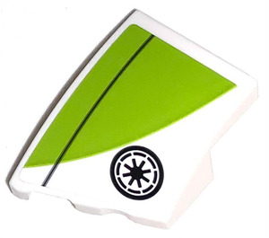 LEGO Wedge 2 x 3 Left with Lime Green Decoration and Republic Insignia Sticker (80177)