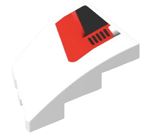 LEGO Wedge 2 x 3 Right with Air Vent on Red Background Sticker (80178)