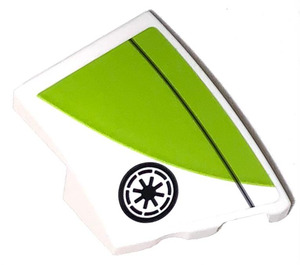LEGO Wedge 2 x 3 Right with Lime Green Decoration and Republic Insignia Sticker (80178)