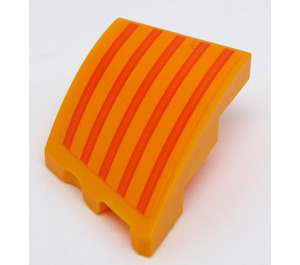 LEGO Coin 2 x 3 Droite avec Orange et Bright Light Orange Verticale Rayures Autocollant (80178)