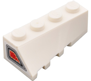 LEGO Kile 2 x 4 Sloped Høyre med Jet Exhaust Klistremerke (43720)