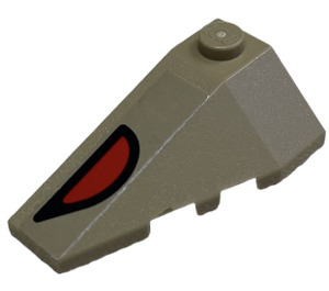 LEGO Wedge 2 x 4 Triple Left with Red and Black Eye Sticker (43710)