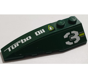 LEGO Wedge 2 x 6 Double Left with 3 and 'Turbo Oil' Sticker (41748)
