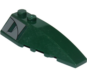 LEGO Wedge 2 x 6 Double Right with Dark Stone Gray and Dark Green Panel Sticker (41747)