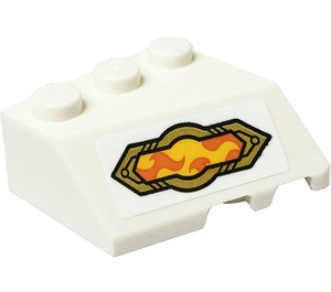 LEGO Coin 3 x 3 La gauche avec Flames Autocollant (42862)