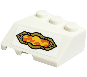 LEGO Klin 3 x 3 Prawo z Flames Naklejka (48165)