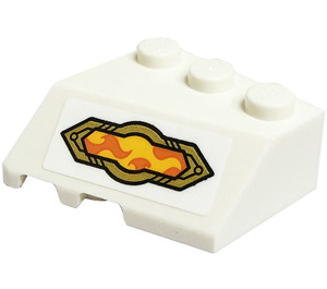 LEGO Wedge 3 x 3 Right with Flames Sticker (48165)