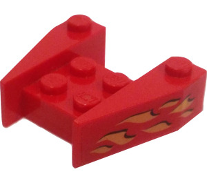 LEGO Kile 3 x 4 med Extreme Team Flames Klistermærke uden Knops Hakker (2399)