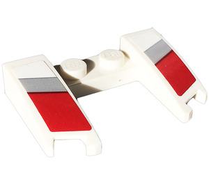 LEGO Wedge 3 x 4 x 0.7 with Cutout with Stripes Sticker (11291)