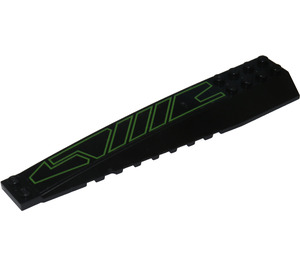 LEGO Wedge 4 x 16 Triple Curved with Lime Lines Sticker (45301)