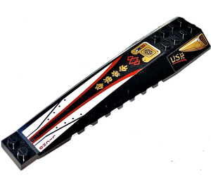 LEGO Wedge 4 x 16 Triple Curved with 'USR', Gold Air Intakes, Ninjago Symbols Sticker (45301)