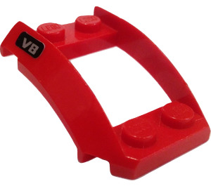 LEGO Wedge 4 x 3 Curved with 2 x 2 Cutout with V8 (Each Side) Sticker (47755)