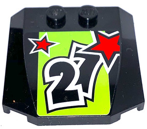 LEGO Wedge 4 x 4 Curved with 27 and Stars Sticker (45677)