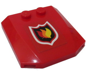LEGO Wedge 4 x 4 Curved with Fire Logo 7206 Sticker (45677)