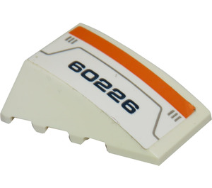LEGO Wedge 4 x 4 Triple Curved without Studs with '60226' and Orange Stripe (Model Right) Sticker (47753)