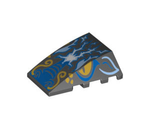 LEGO Wedge 4 x 4 Triple Curved without Studs with Dragon Head, Yellow Eyes (24974 / 47753)