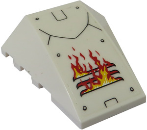 LEGO Wedge 4 x 4 Triple Curved without Studs with Flames and Black Lined Plate Pattern Sticker (47753)