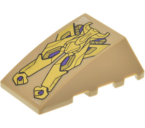 LEGO Wedge 4 x 4 Triple Curved without Studs with Gold Loki Emblem Sticker (47753)
