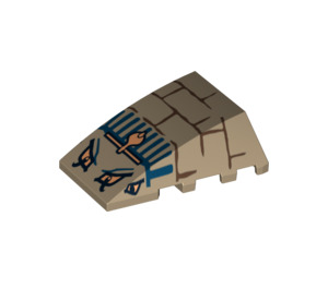 LEGO Wig 4 x 4 Drievoudig Gebogen zonder Studs met Pharaoh Ogen & Brickwork (47753 / 94314)
