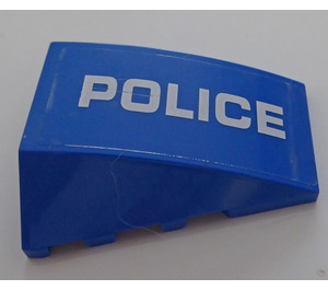 LEGO Wedge 4 x 4 Triple Curved without Studs with White 'POLICE' - Left Side Sticker (47753)