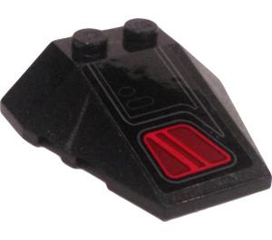 LEGO Wig 4 x 4 Drievoudig met Kylo Ren Tie Fighter Cockpit (Links) Sticker met noppen (48933)