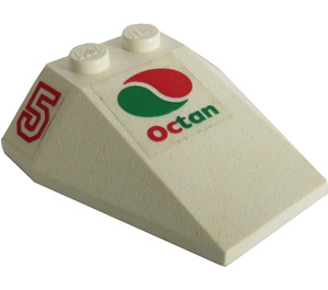 LEGO Wedge 4 x 4 Triple with Octan Logo and "5" Sticker without Stud Notches (6069)