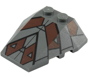 LEGO Klin 4 x 4 Potroić z Sith Nightspeeder Wzór z wycięciami na wypustki (48933 / 96543)