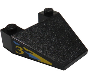 LEGO Wedge 4 x 4 with '3' Sticker without Stud Notches (4858)