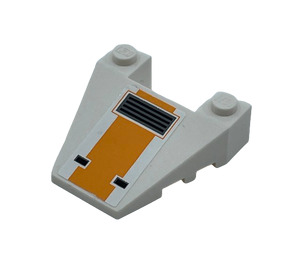 LEGO Wedge 4 x 4 with SW Snowspeeder Vent, Orange Stripe with Scratches Sticker with Stud Notches (93348)