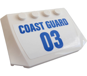 LEGO Wedge 4 x 6 Curved with "COAST GUARD 03" Sticker (52031)