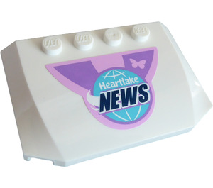 LEGO Wedge 4 x 6 Curved with 'Heartlake News' Logo Sticker (52031)