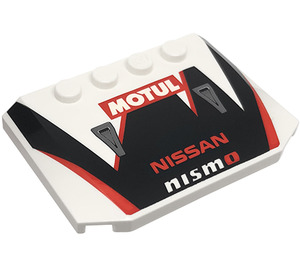 LEGO Pièce de monnaie 4 x 6 Incurvé avec NISSAN NISMO et MOTUL Décoration (52031 / 66922)