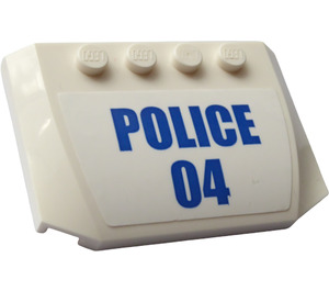LEGO Wedge 4 x 6 Curved with "POLICE 04" Sticker (52031)