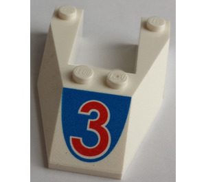 LEGO Wedge 6 x 4 Cutout with "3" without Stud Notches (6153)