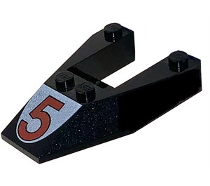 LEGO Wedge 6 x 4 Cutout with "5" without Stud Notches (6153)