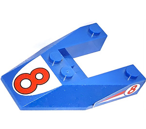 LEGO Wedge 6 x 4 Cutout with "8" with '8' Sticker without Stud Notches (6153)